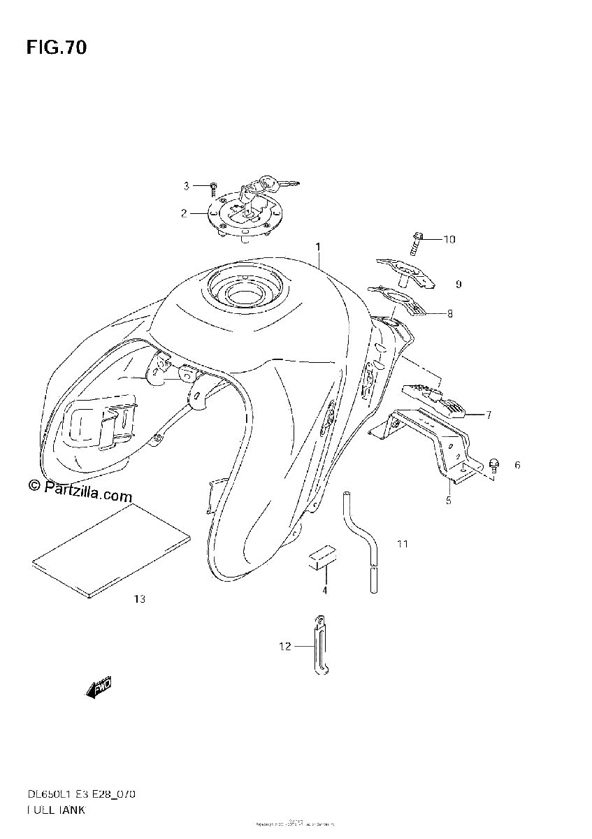 Diagrama de FUEL TANK DL650 L1 E28