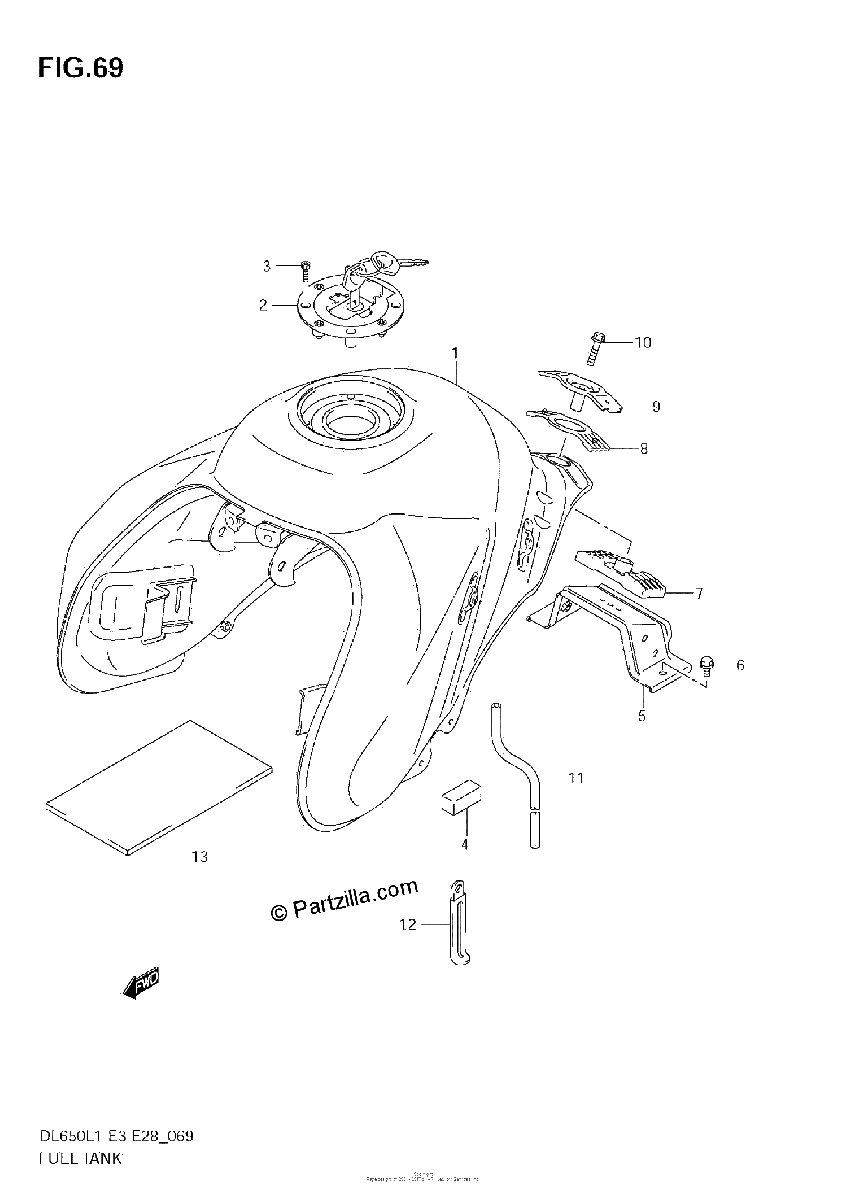 Diagrama de FUEL TANK DL650 L1 E3