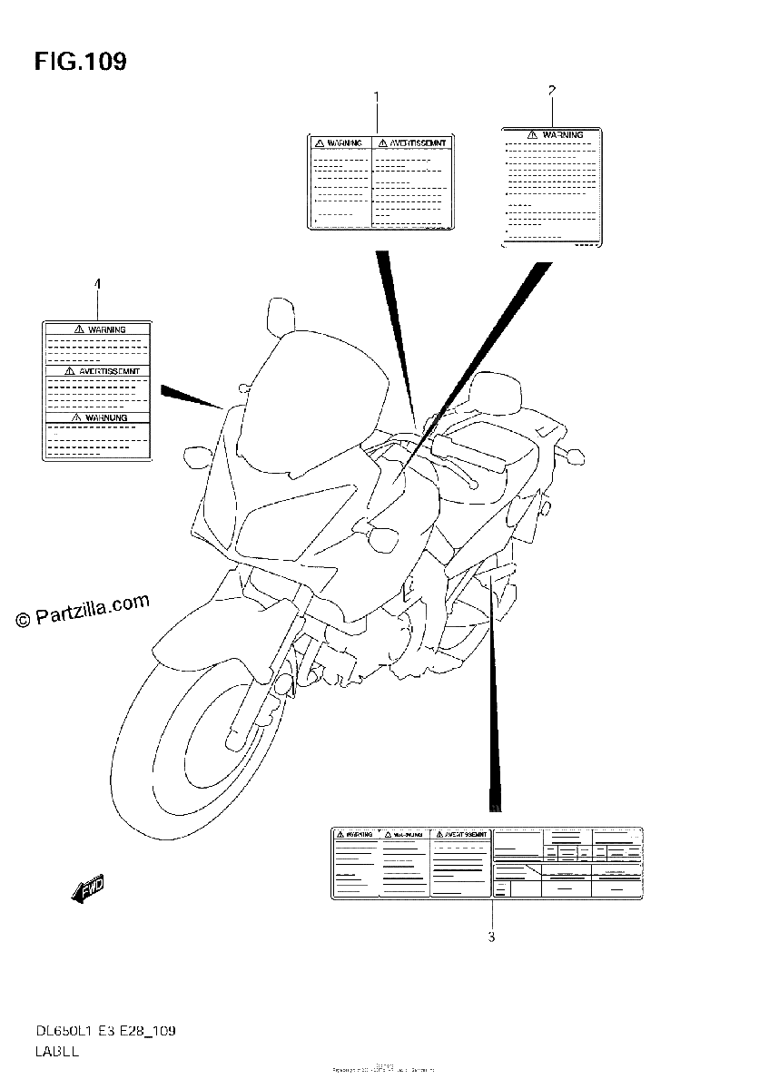 Diagrama de LABEL DL650 L1 E28
