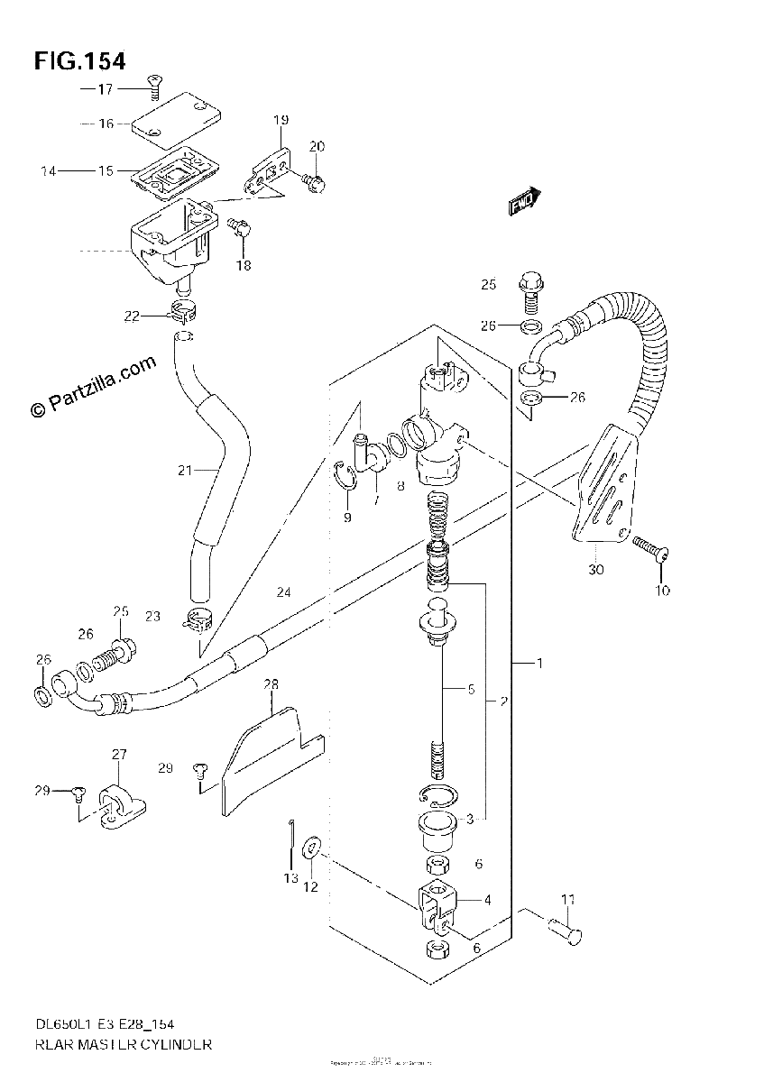 Diagrama de REAR MASTER CYLINDER DL650 L1 E3