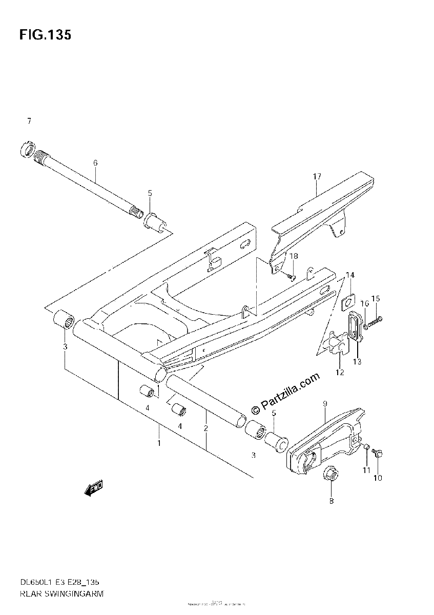 Diagrama de REAR SWINGING ARM