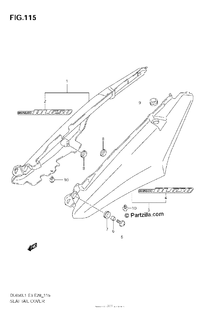 Diagrama de SEAT TAIL COVER