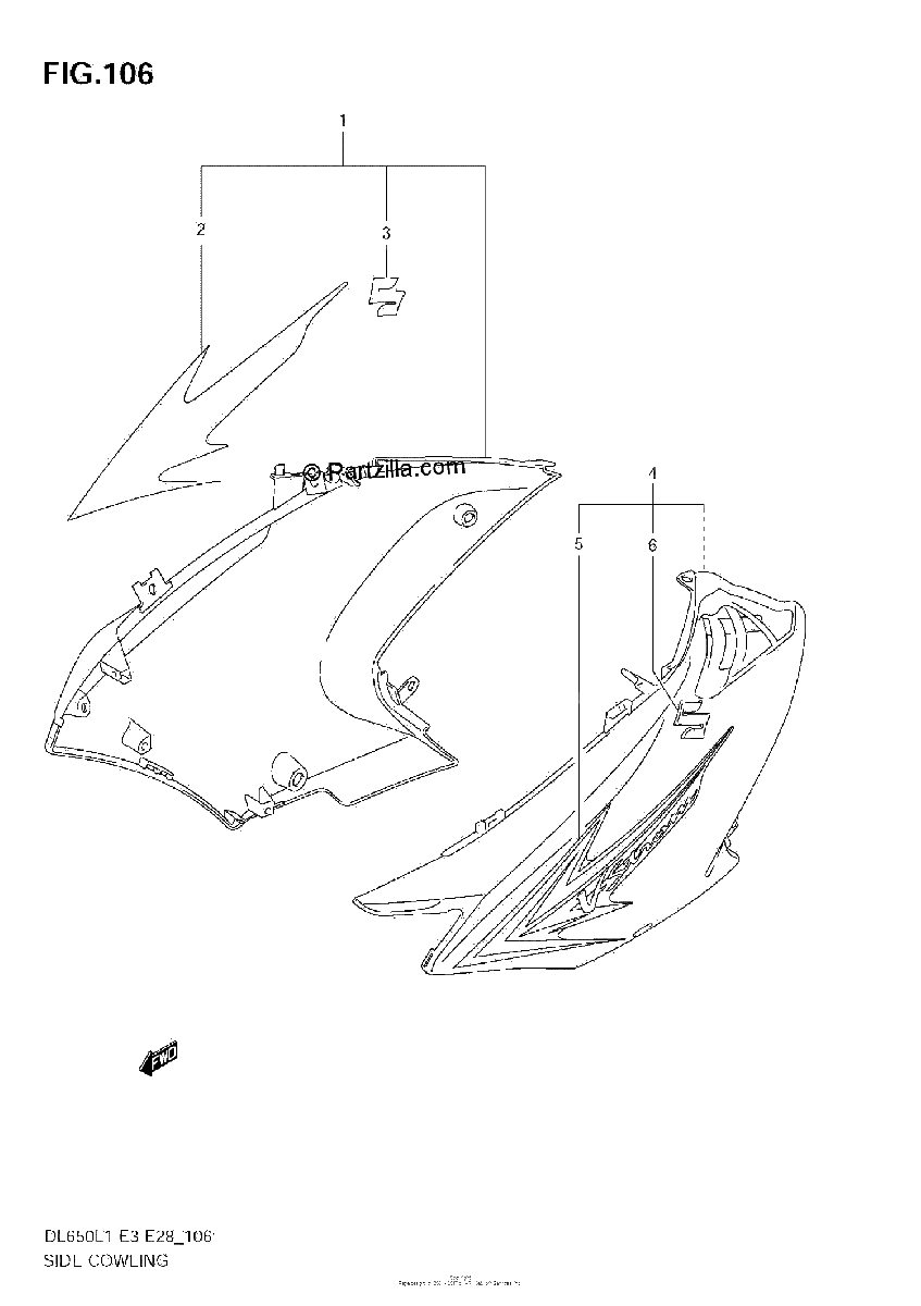 Diagrama de SIDE COWLING