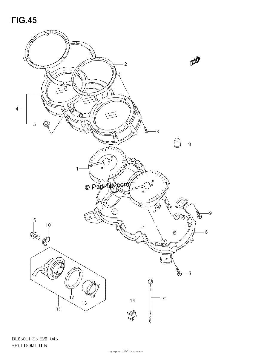 Diagrama de SPEEDOMETER DL650 L1 E28