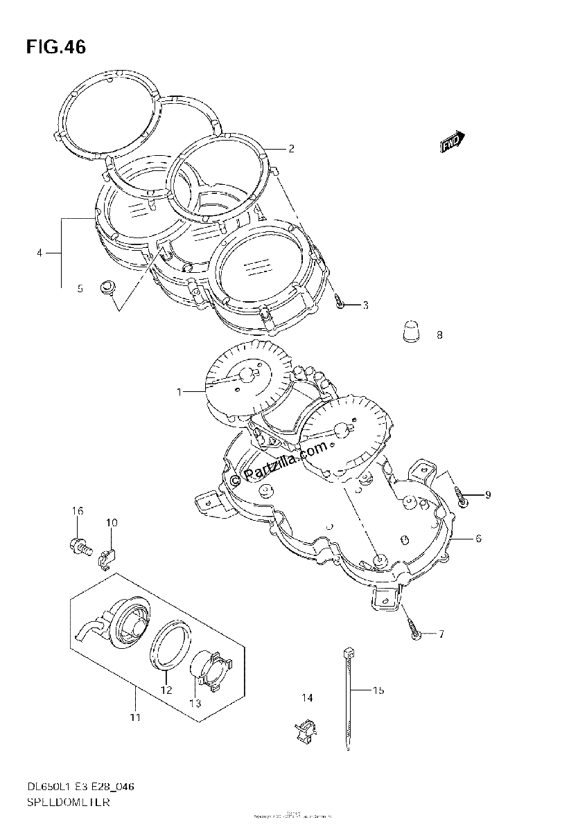 Diagrama de SPEEDOMETER DL650 L1 E33