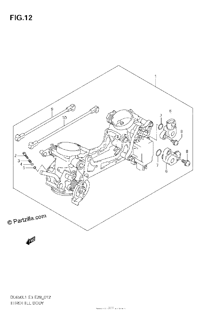Diagrama de THROTTLE BODY DL650 L1 E28
