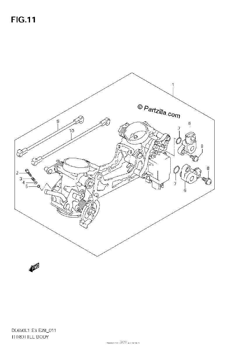 Diagrama de THROTTLE BODY DL650 L1 E3