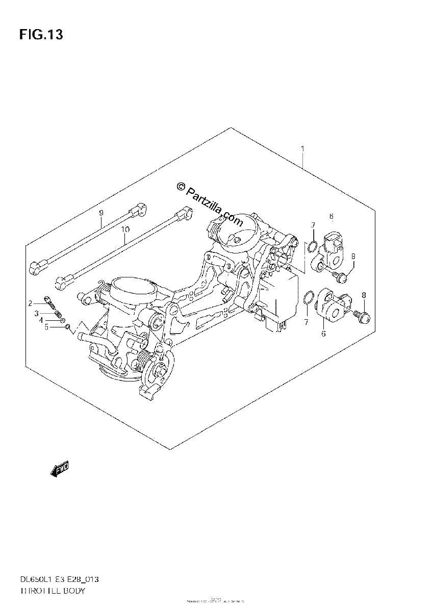 Diagrama de THROTTLE BODY DL650 L1 E33