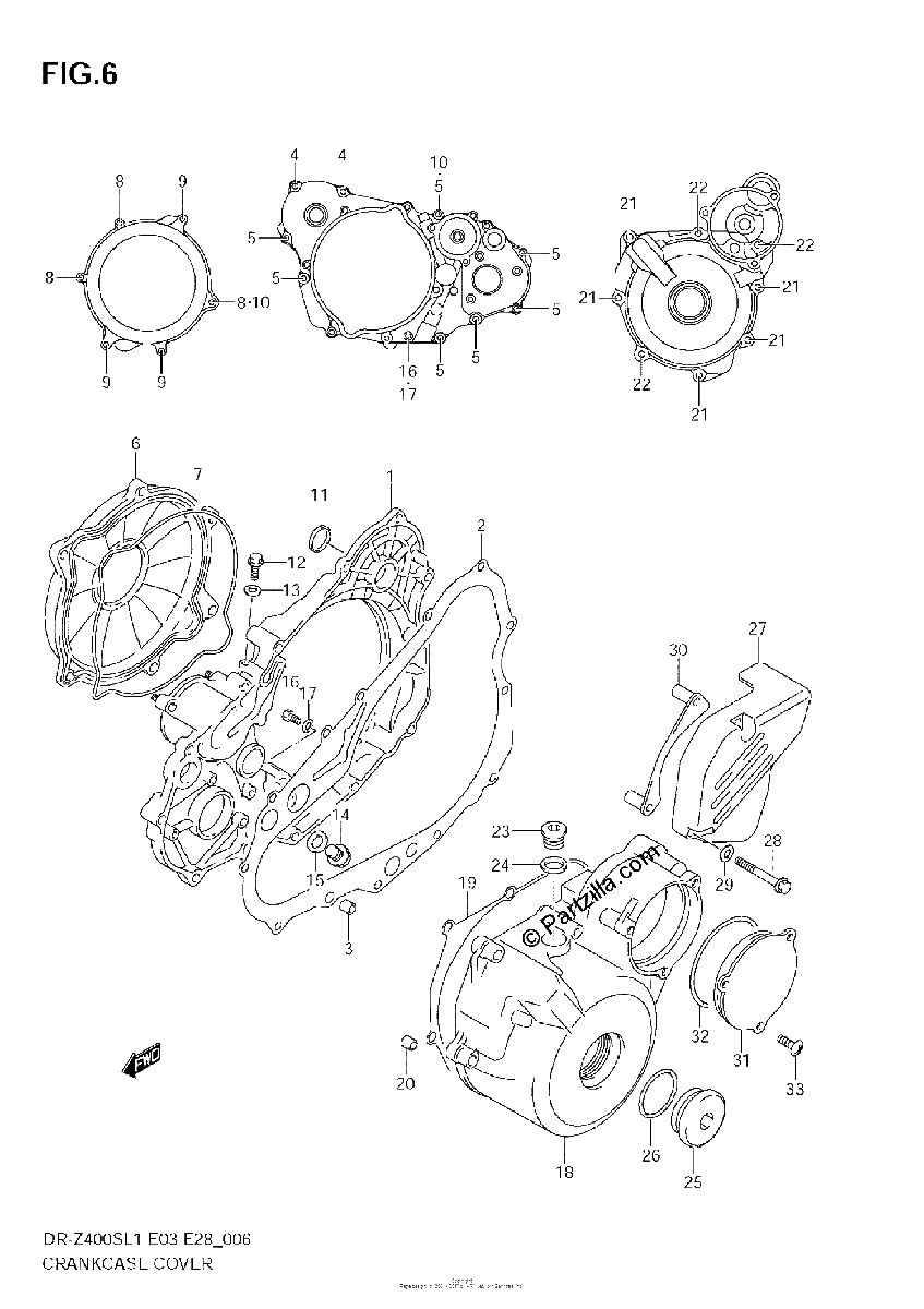 Diagrama de CRANKCASE COVER