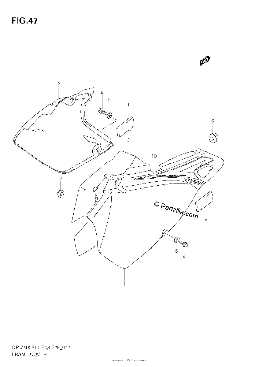 Diagrama de FRAME COVER DR Z400SL1 E3