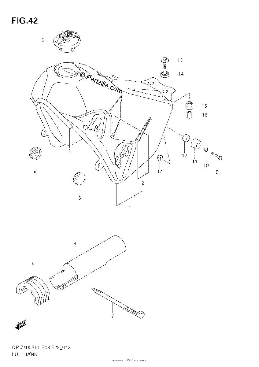 Diagrama de FUEL TANK DR Z400SL1 E3