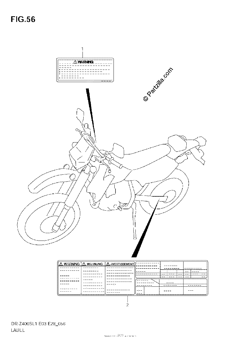 Diagrama de LABEL DR Z400SL1 E28