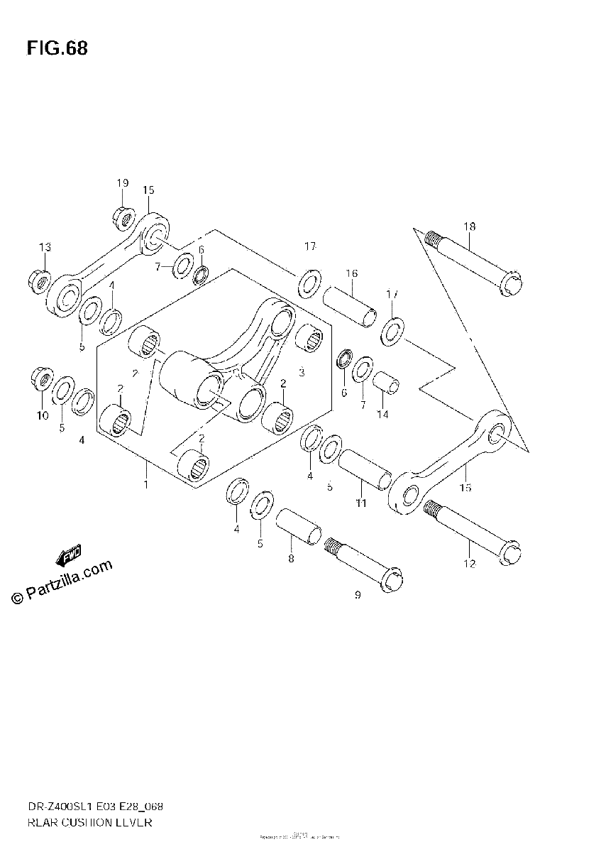 Diagrama de REAR CUSHION LEVER