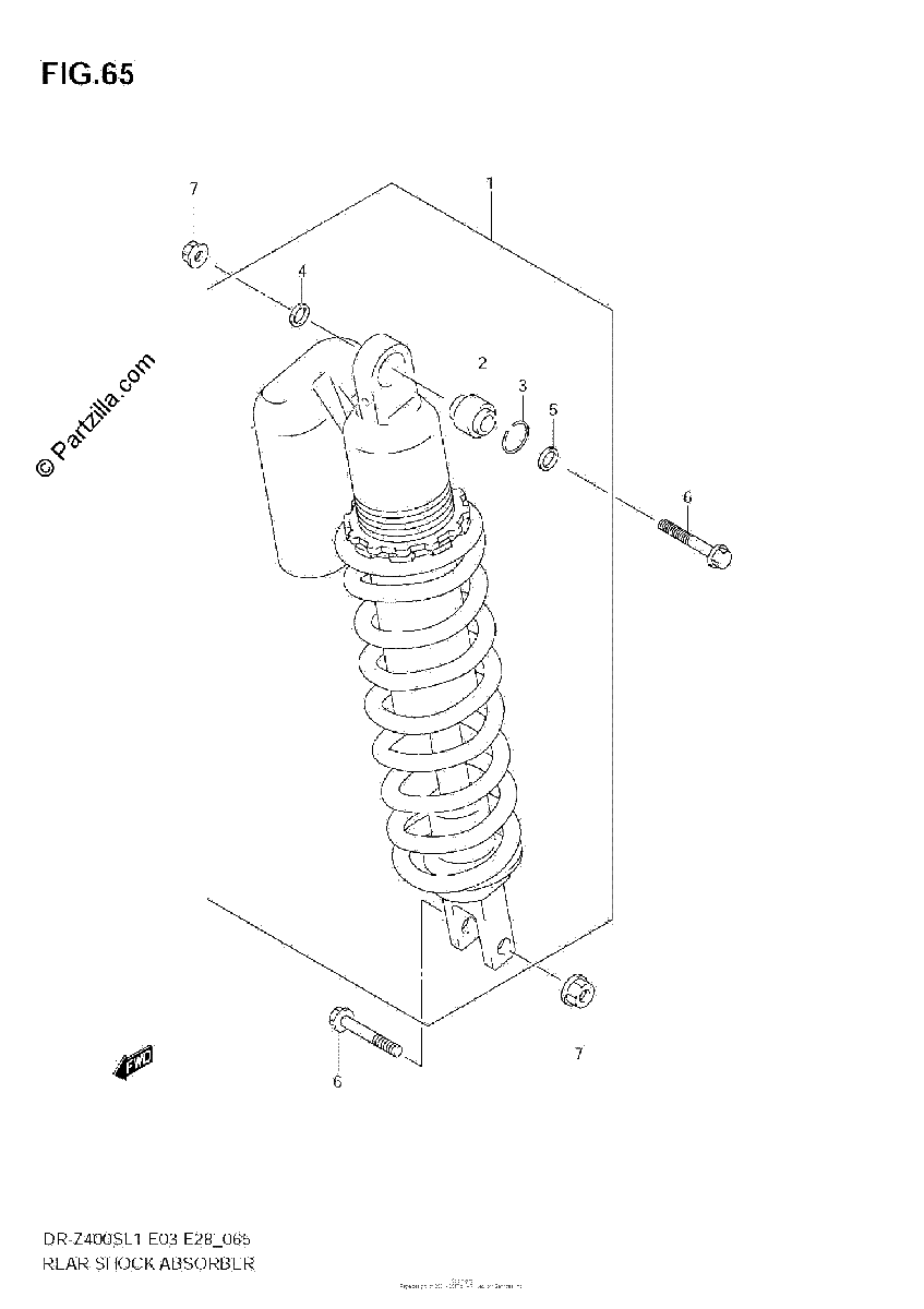 Diagrama de REAR SHOCK ABSORBER DR Z400SL1 E28