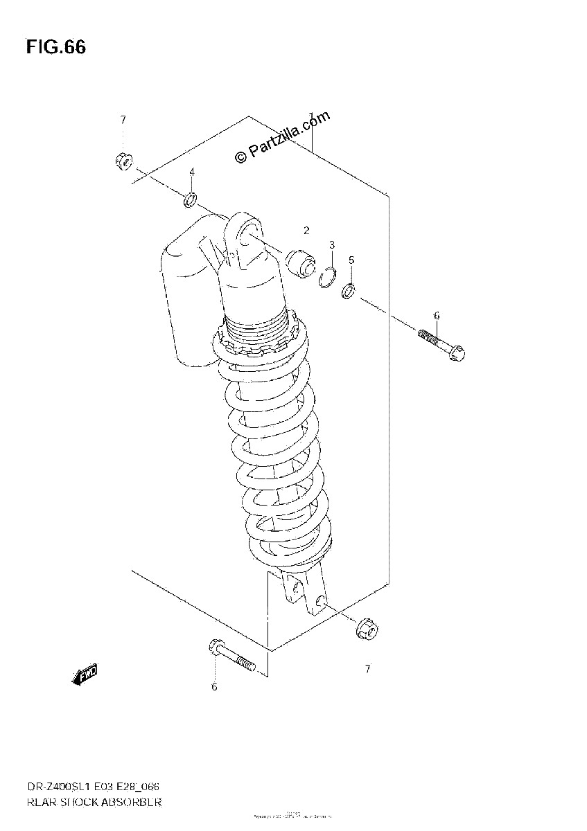 Diagrama de REAR SHOCK ABSORBER DR Z400SL1 E3