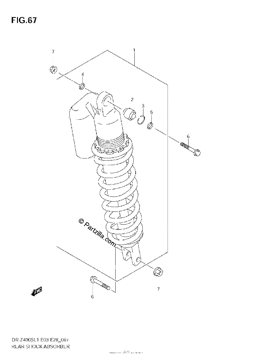 Diagrama de REAR SHOCK ABSORBER DR Z400SL1 E33
