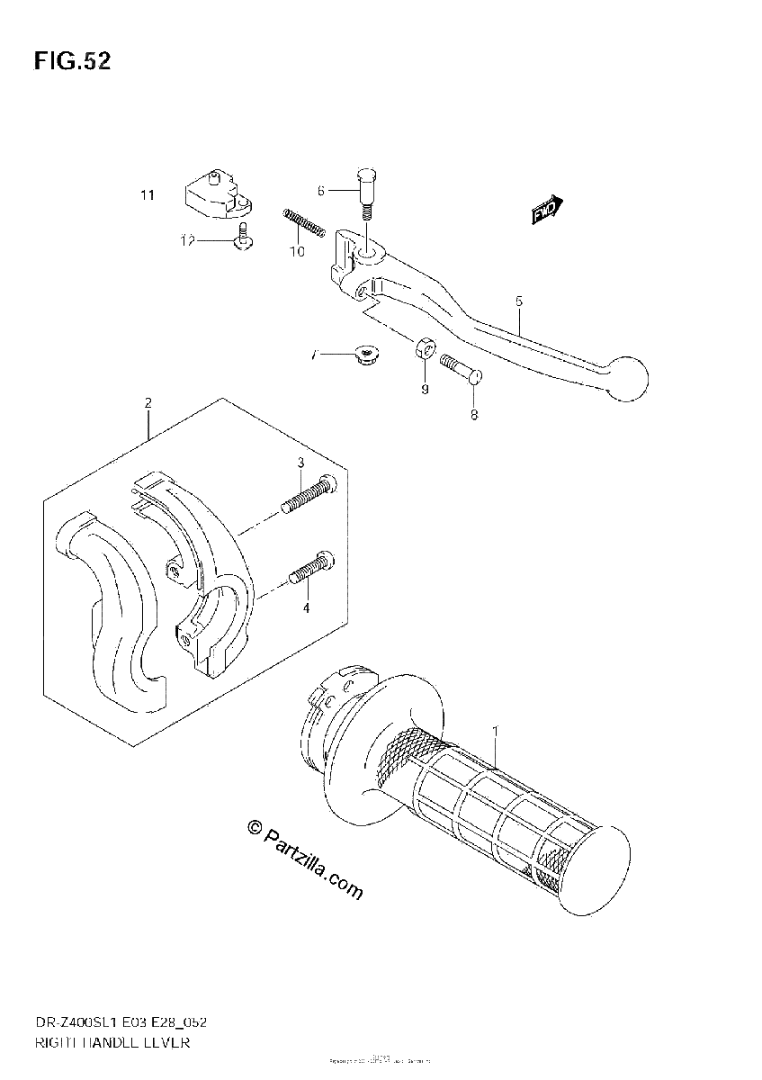 Diagrama de RIGHT HANDLE LEVER