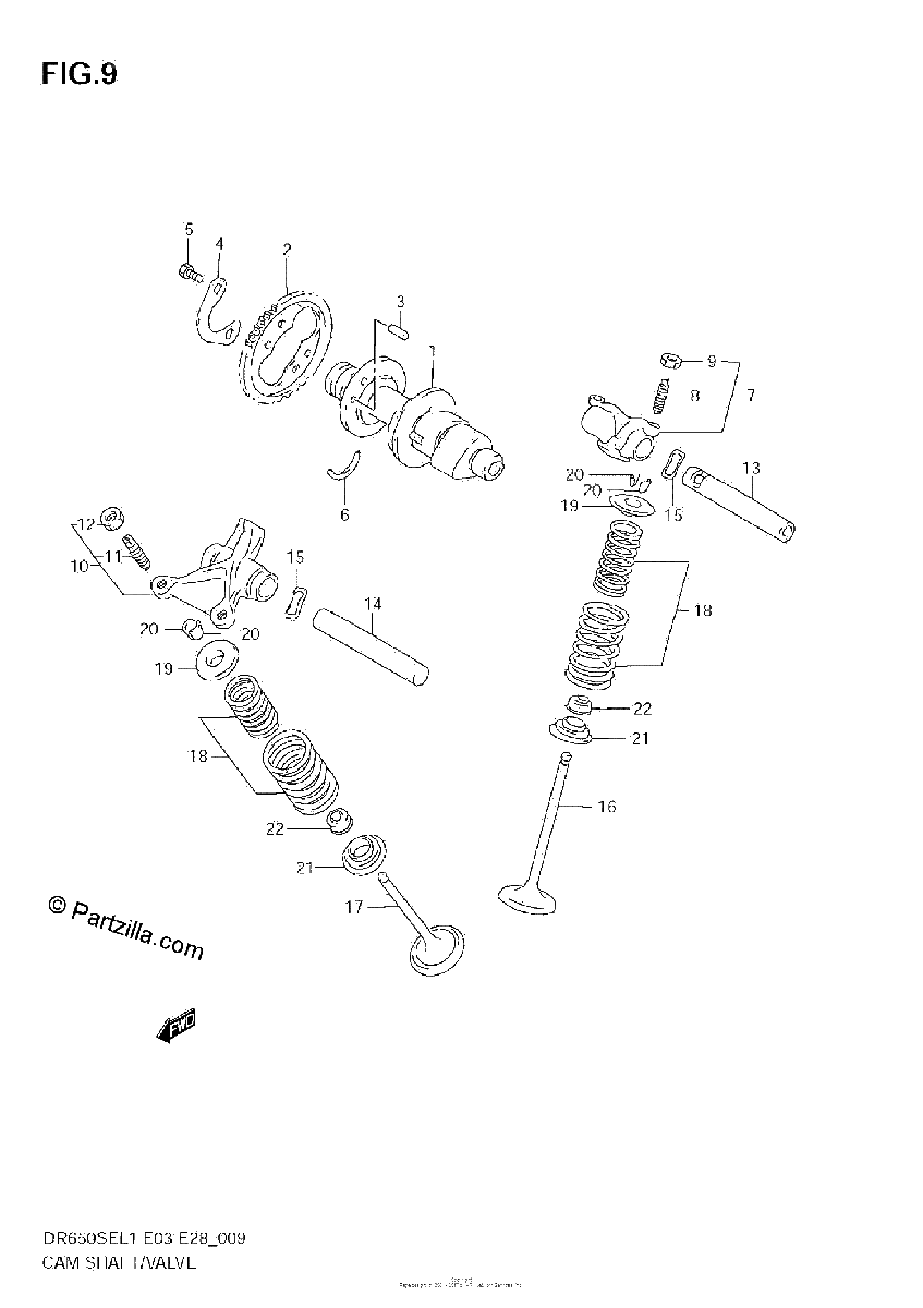 Diagrama de CAM SHAFT VALVE