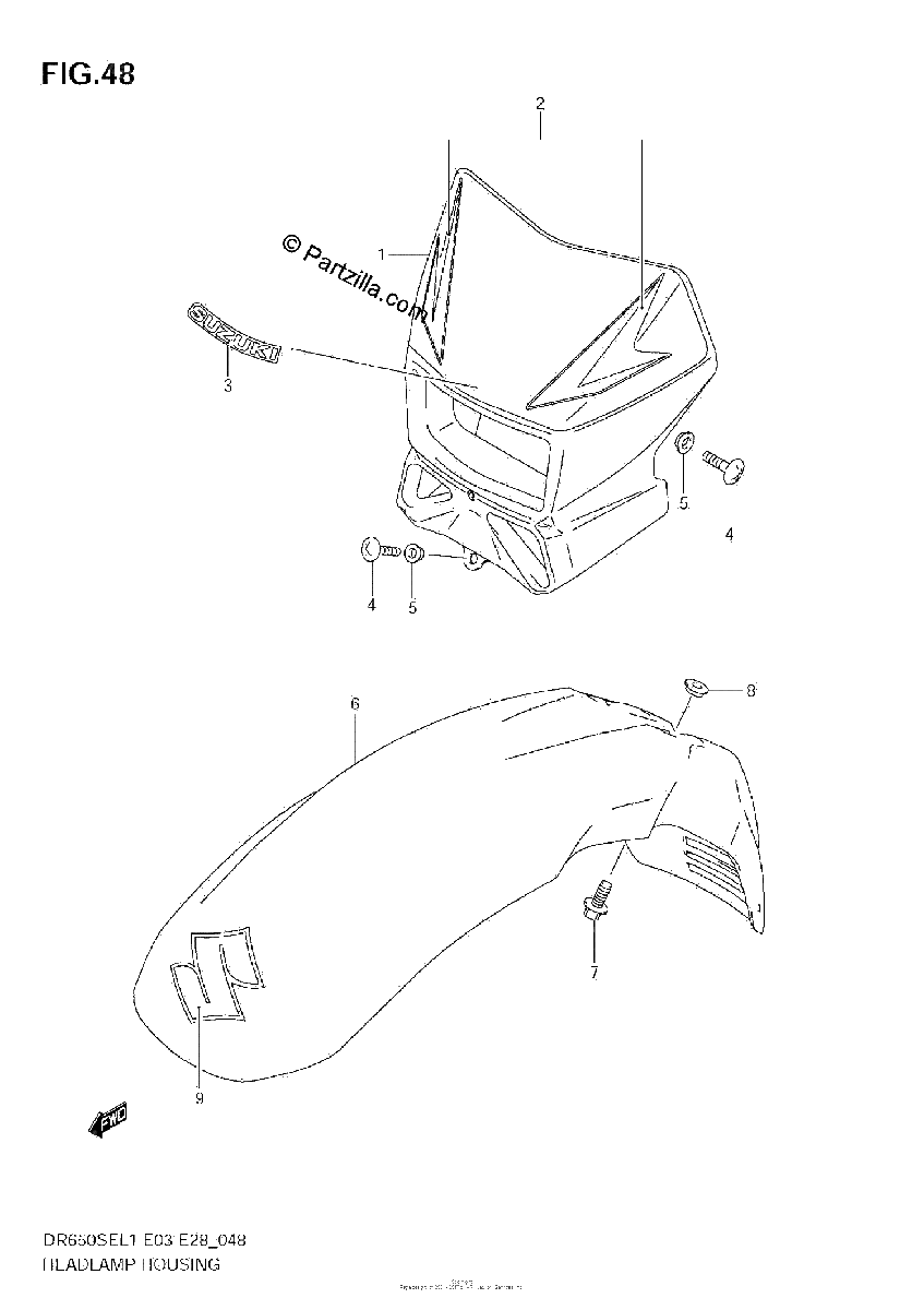 Diagrama de HEADLAMP HOUSING