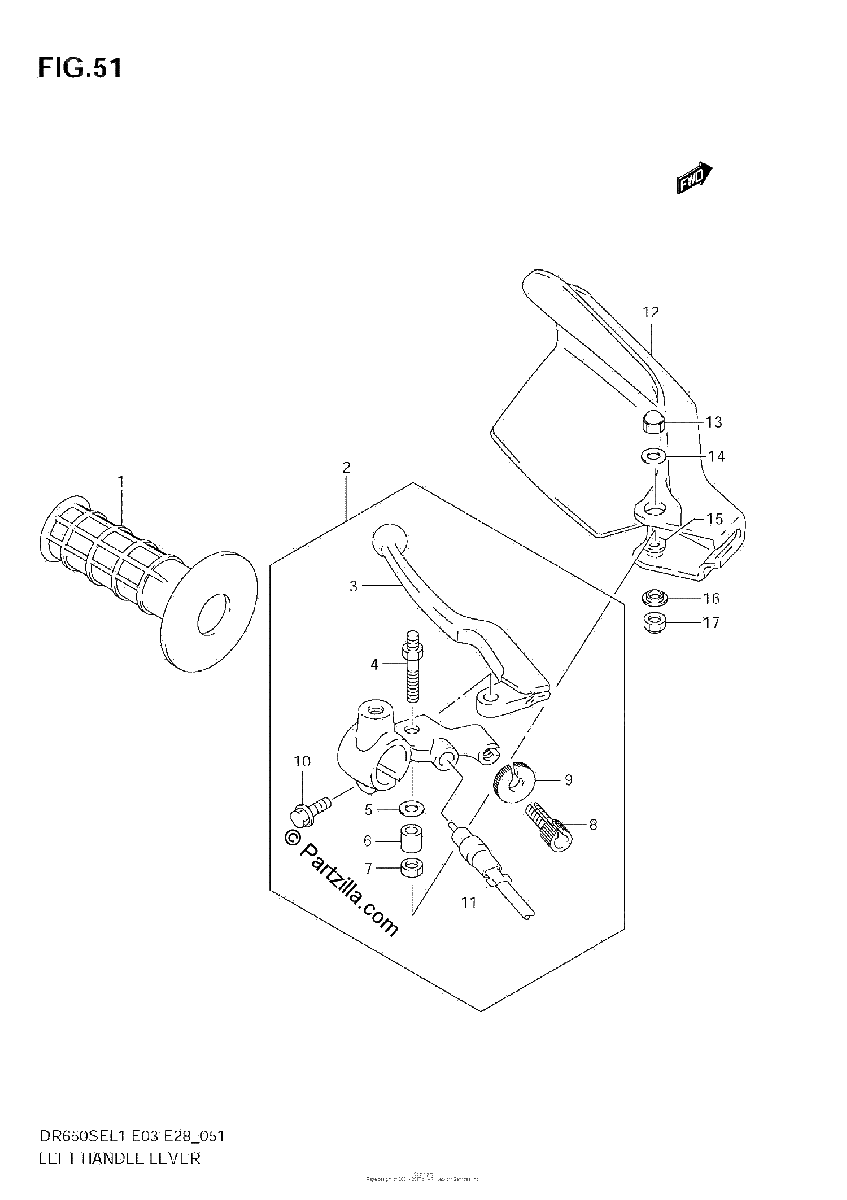 Diagrama de LEFT HANDLE LEVER