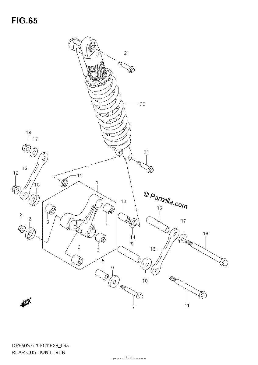 Diagrama de REAR CUSHION LEVER E33