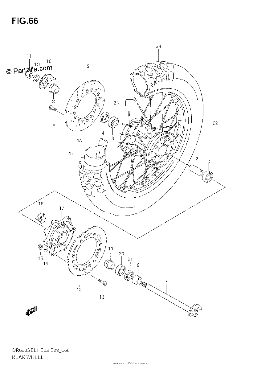 Diagrama de REAR WHEEL
