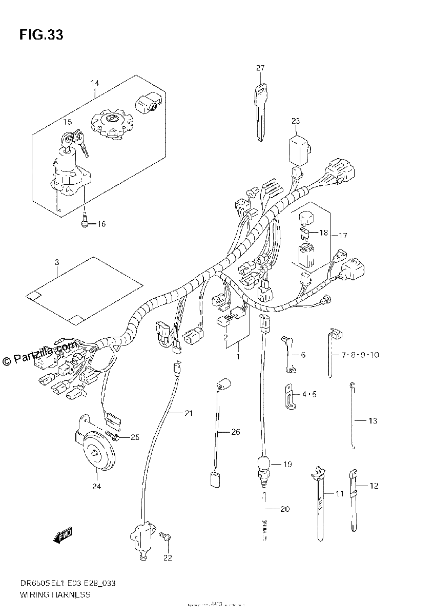 Diagrama de WIRING HARNESS E28