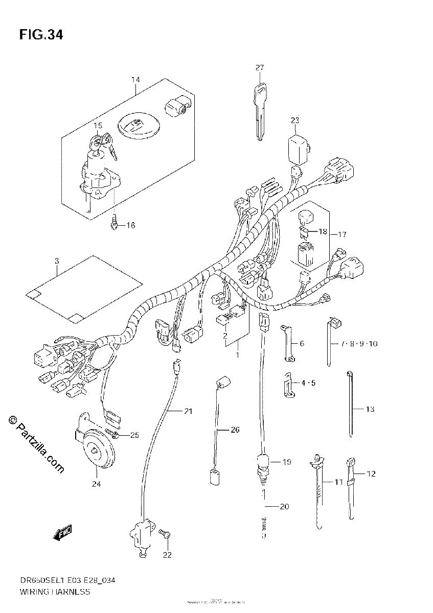 Diagrama de WIRING HARNESS E33