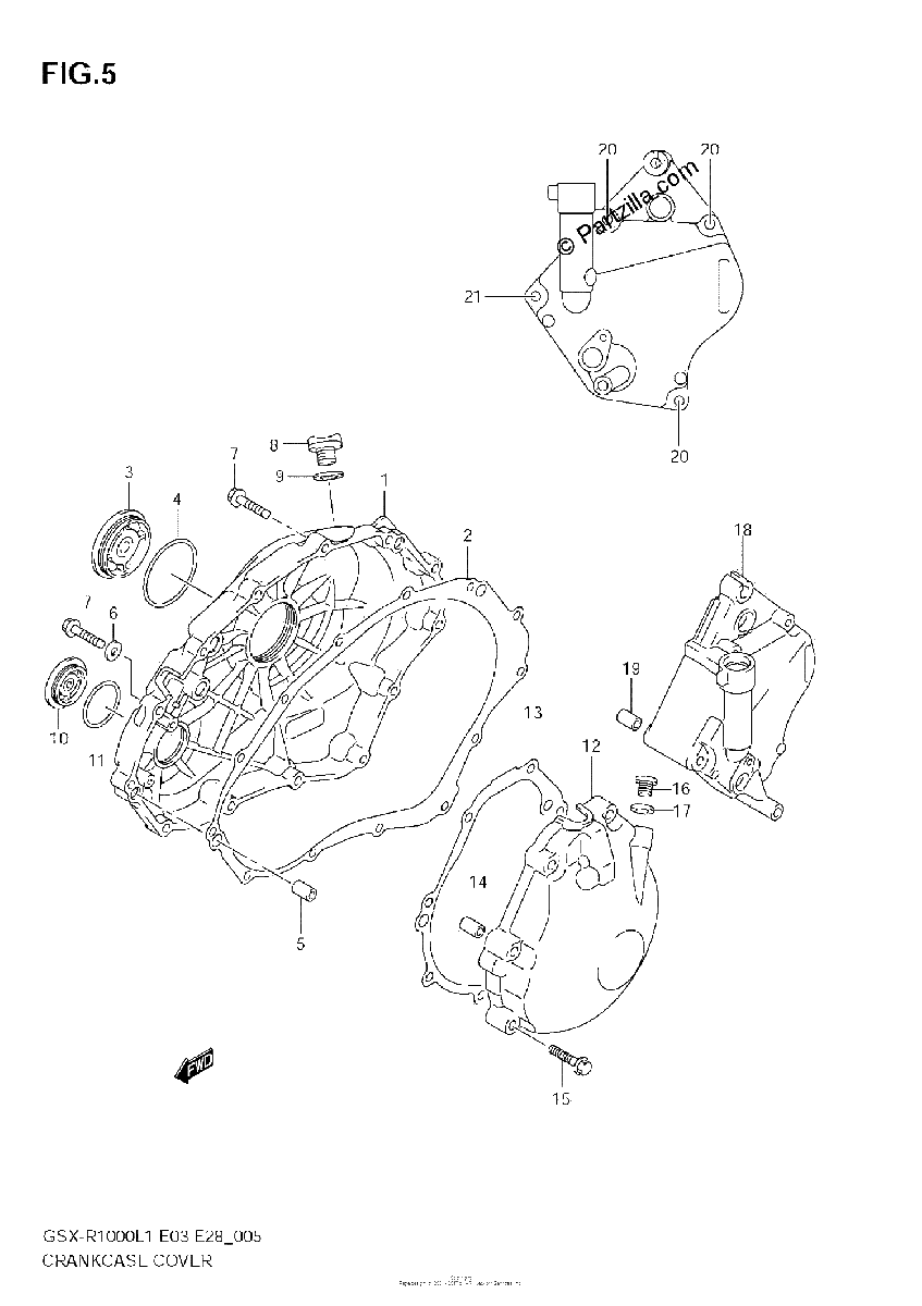 Diagrama de CRANKCASE COVER
