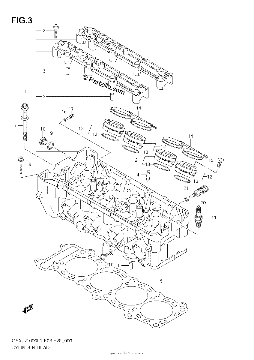 Diagrama de CYLINDER HEAD