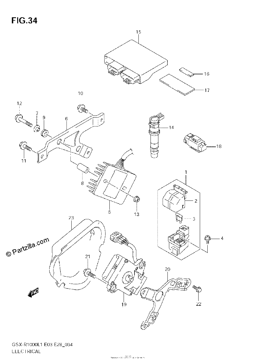Diagrama de ELECTRICAL GSX R1000L1 E3