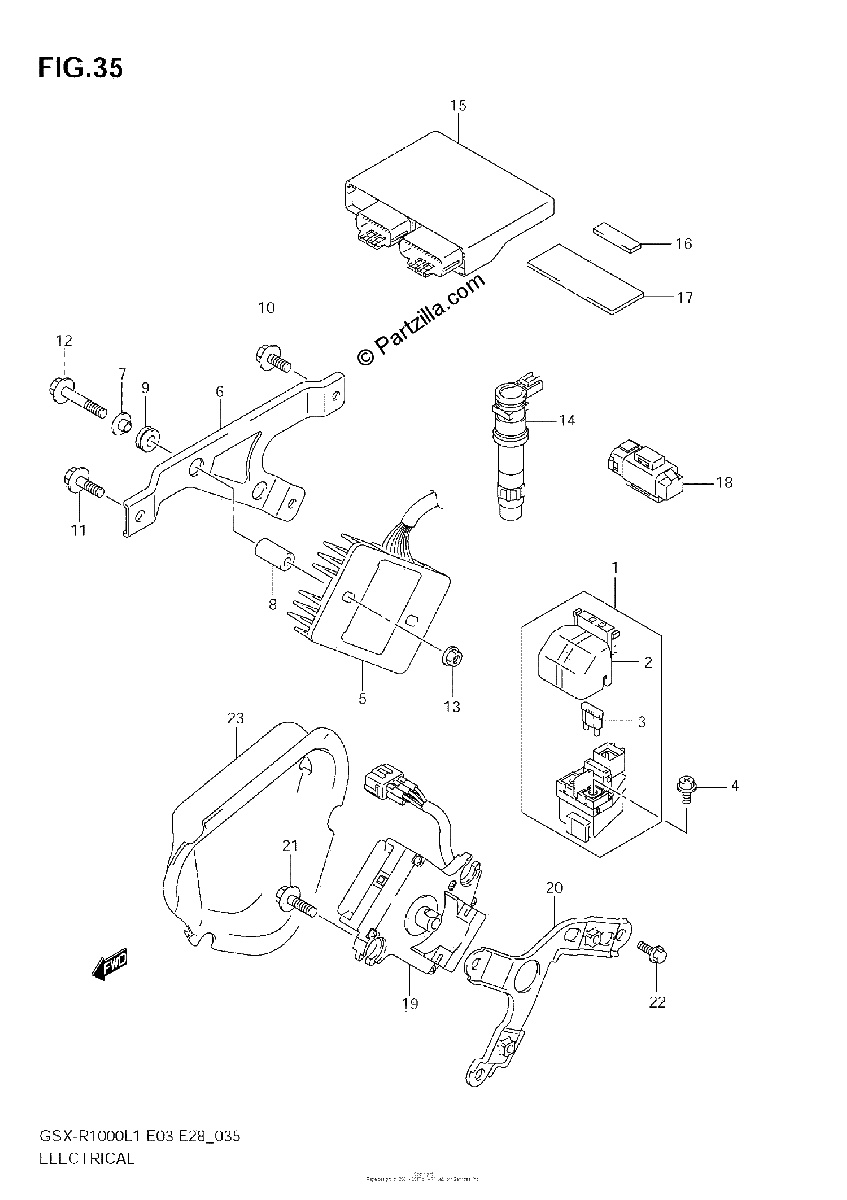 Diagrama de ELECTRICAL GSX R1000L1 E33