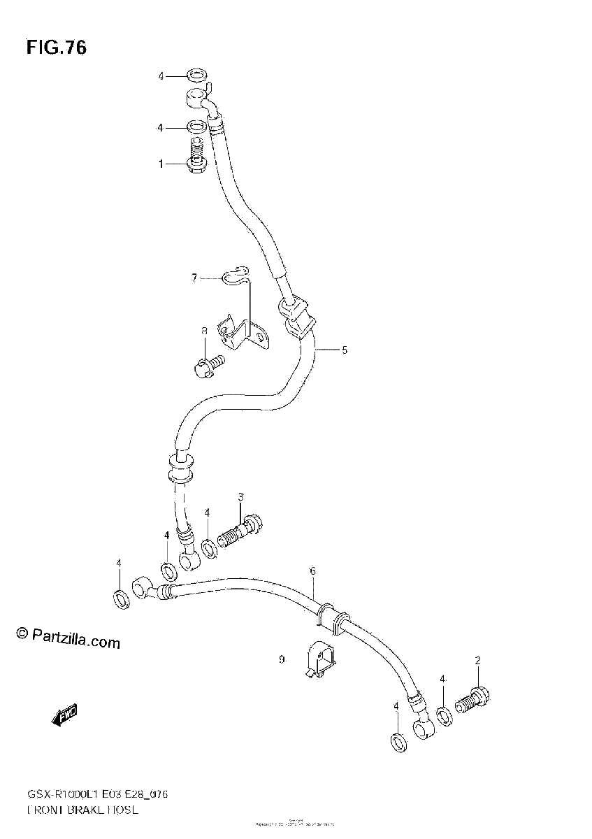 Diagrama de FRONT BRAKE HOSE