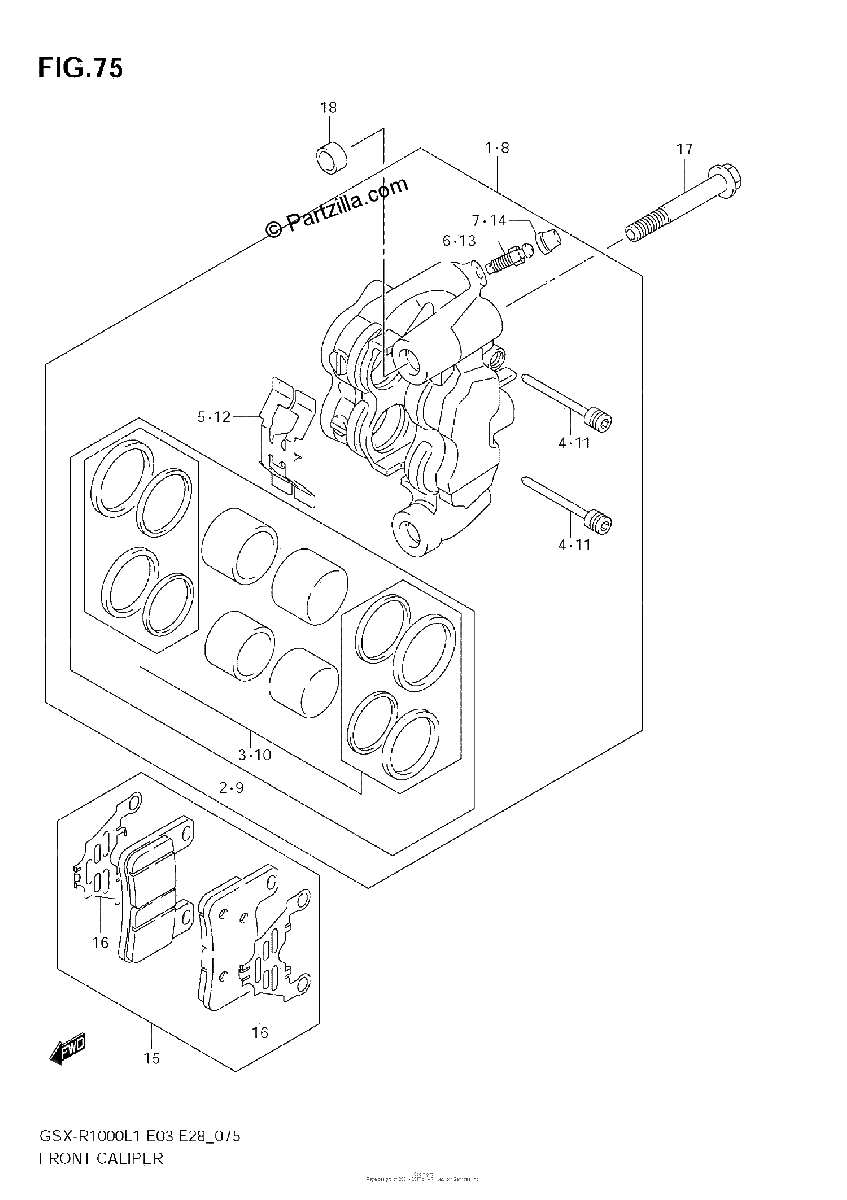 Diagrama de FRONT CALIPER