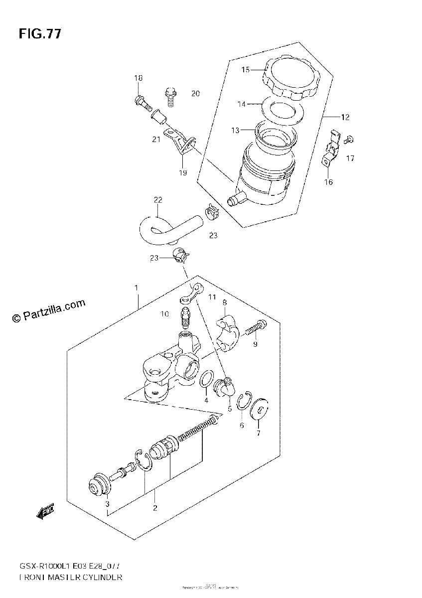 Diagrama de FRONT MASTER CYLINDER