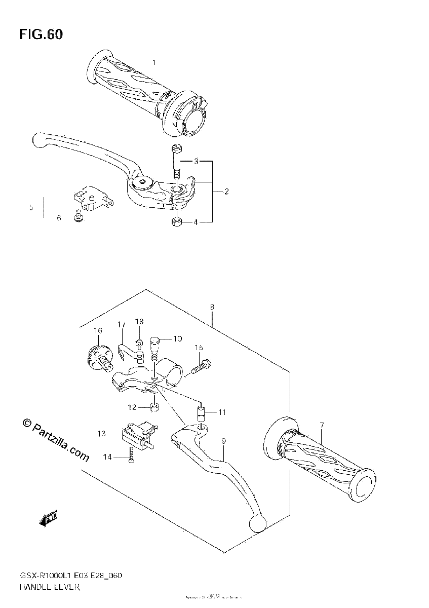 Diagrama de HANDLE LEVER