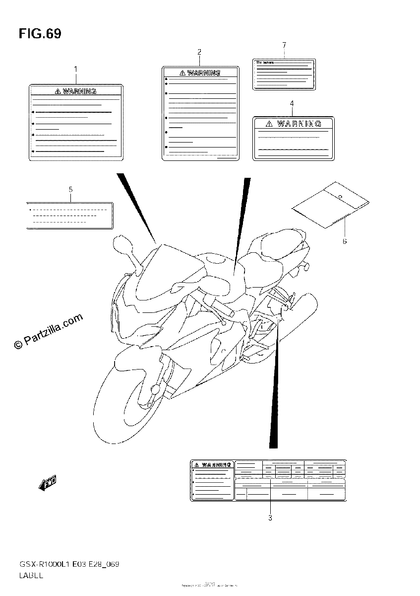 Diagrama de LABEL GSX R1000L1 E33