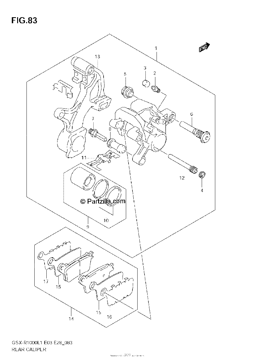 Diagrama de REAR CALIPER