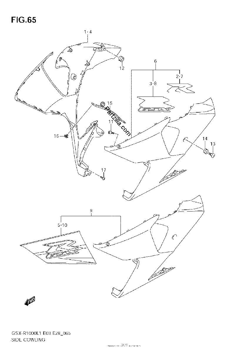 Diagrama de SIDE COWLING