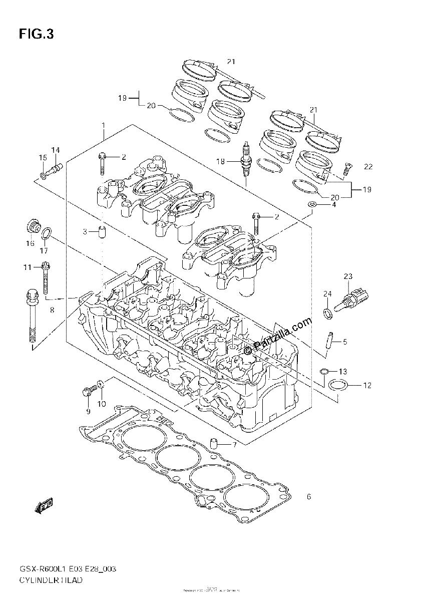 Diagrama de CYLINDER HEAD