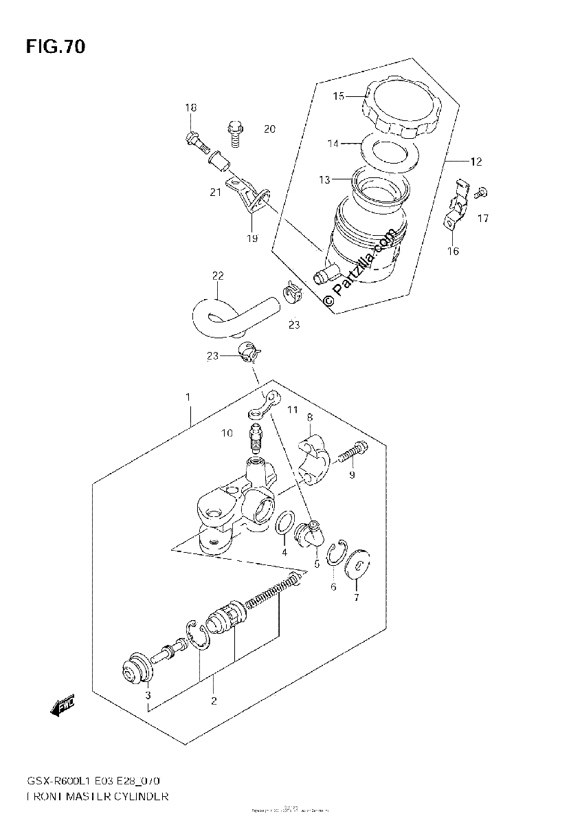 Diagrama de FRONT MASTER CYLINDER
