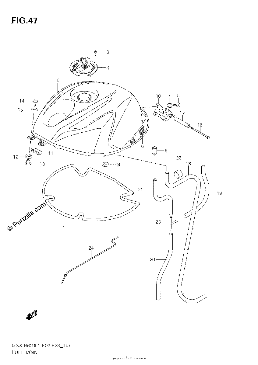 Diagrama de FUEL TANK E28