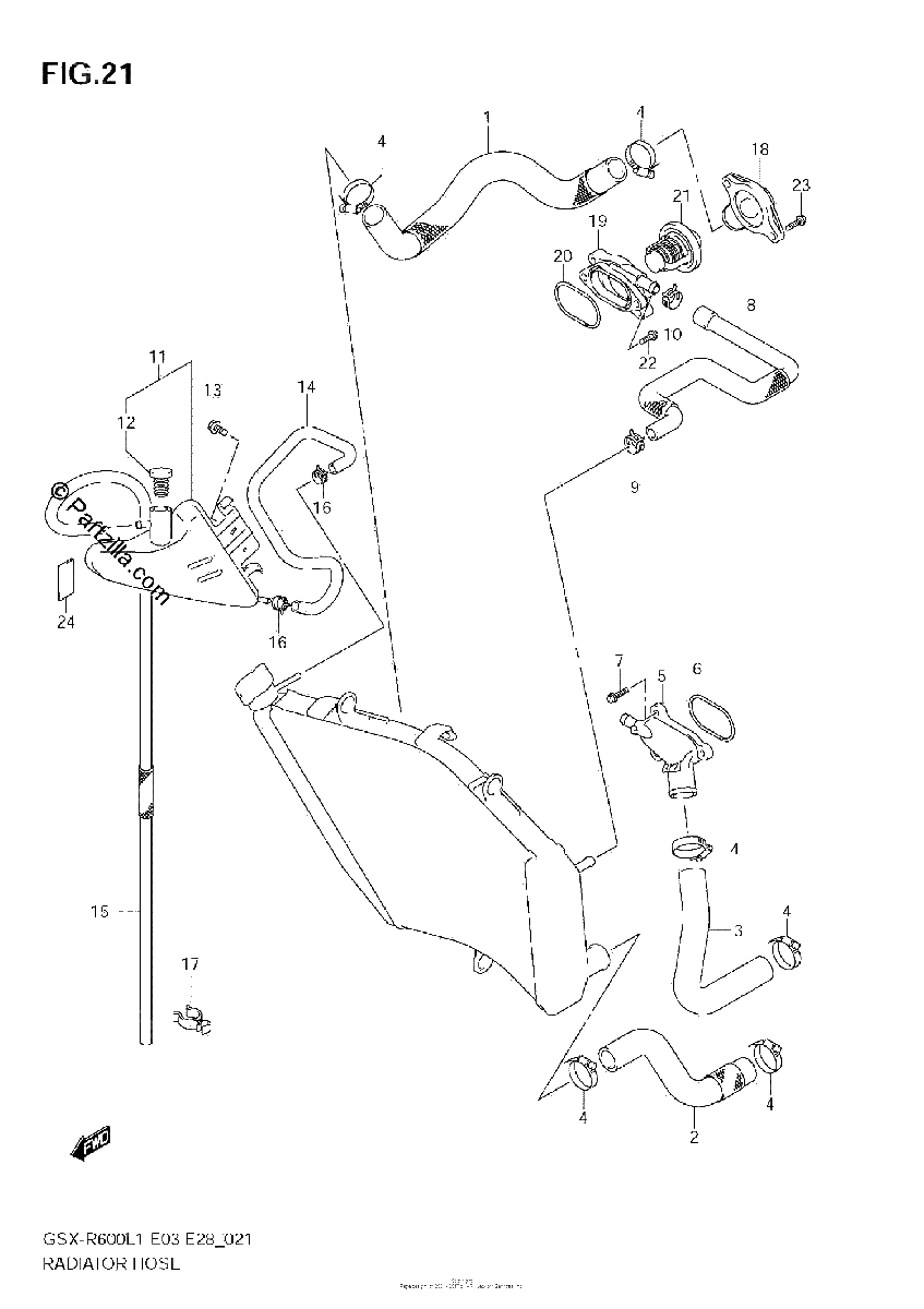 Diagrama de RADIATOR HOSE