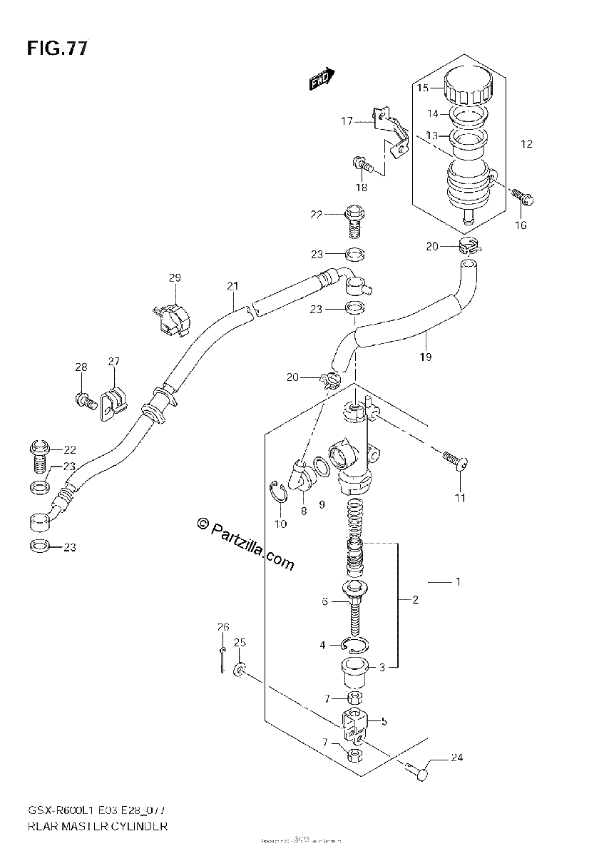 Diagrama de REAR MASTER CYLINDER