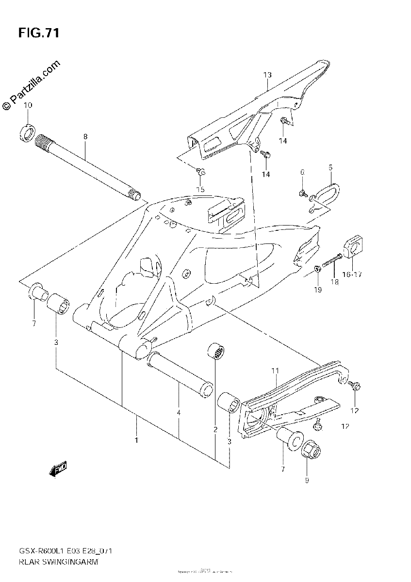 Diagrama de REAR SWINGINGARM