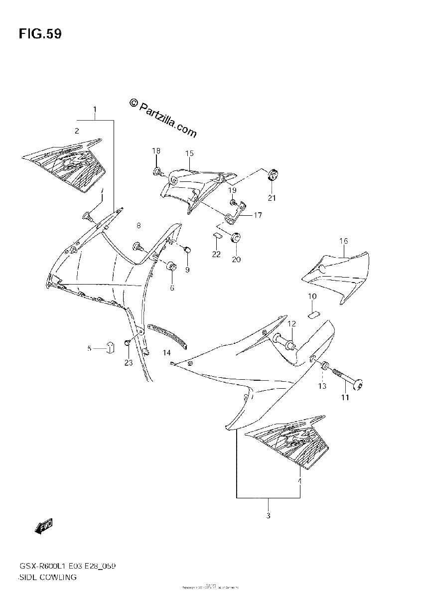 Diagrama de SIDE COWLING