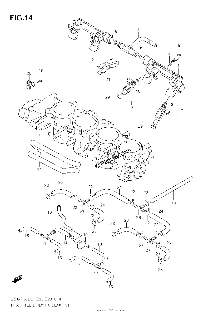 Diagrama de THROTTLE BODY HOSE JOINT E3