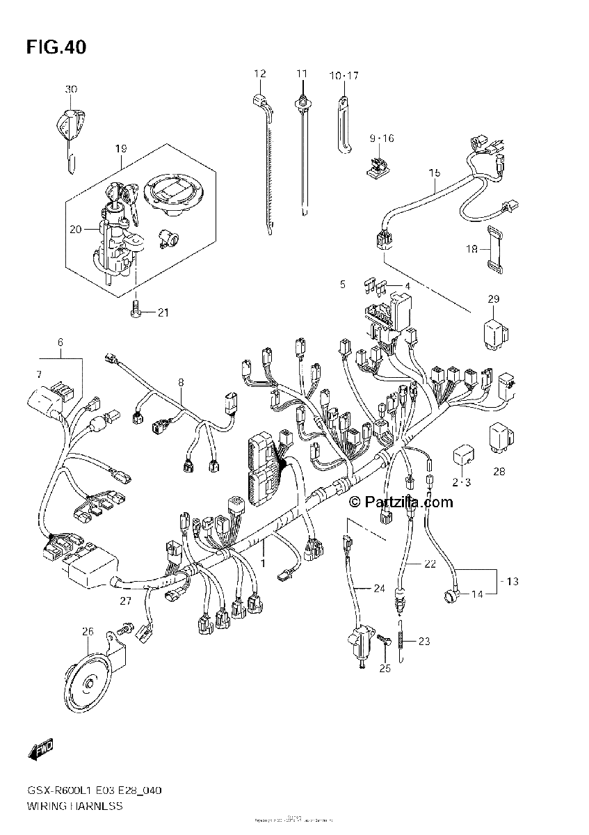 Diagrama de WIRING HARNESS E28