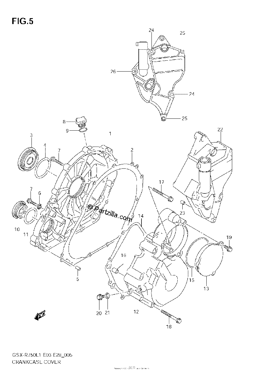 Diagrama de CRANKCASE COVER