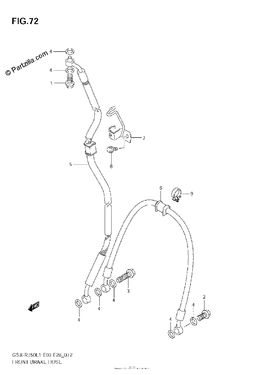 Diagrama de FRONT BRAKE HOSE